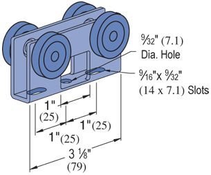 Genuine Unistrut P2750-Eg 4 Wheel Light Duty Trolley Assembly For Use With P1000, P1001, P5000, P5001, P5500, P5501 And All 1-5/8" Or Taller Strut Channel #TOP3