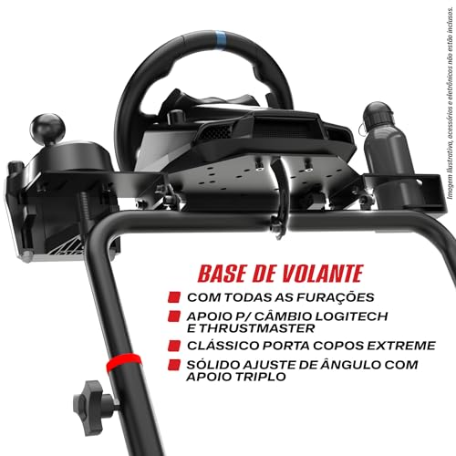 Extreme Simracing Suporte Para Volante Cockpit Simulador SGT Preto - Imagem 9