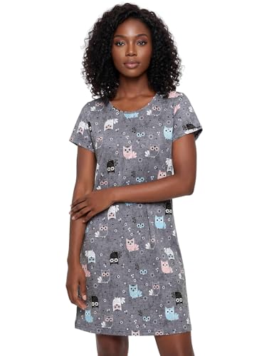 Nuisette en coton CHUNG à manches courtes pour femme, chemise de nuit fleurie taille L