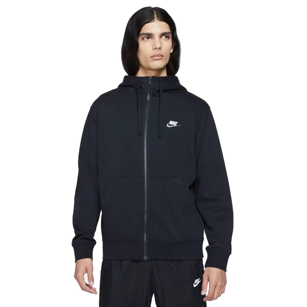Nike Men's Black/Black/Iron Grey/White Bv2645 M Nsw Club Hoodie Fz Bb Sweatshirt L