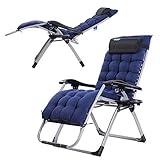  TEmkin Silla de Oficina,Tumbona Cómodo sillón reclinable de Gravedad Cero, terraza, Oficina, sillón reclinable Ajustable, Playa al Aire Libre, Tumbona Extra Ancha para Patio con Cojines