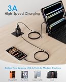 Magtame Magnetyczny kabel USB A na USB C, zwijany, 27 W (1 m), samowinięty magnetyczny kabel do ładowania, zorganizowany kabel do szybkiego ładowania typu C, do samochodu, domu, podróży, kompatybilny