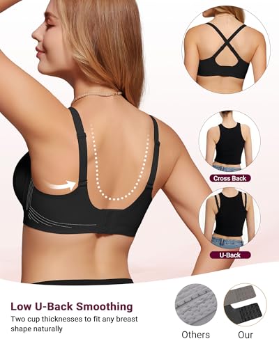 Image of As Fairy Wireless Bras for Women Full Coverage Seamless Scalloped Push Up No Underwire Everyday Bra with Air Holes