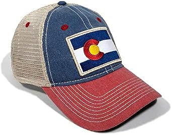 Denim Flag Patch Vintage Trucker Hat - Small Fit