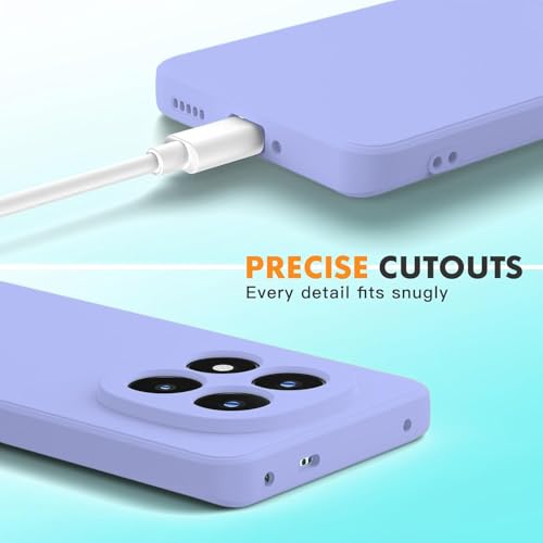 Image of DIZORO Compatible with Mi Redmi Note 15 Pro 5G Back Cover with Upgraded Square Edges for Camera Protection Shockproof Flexible Matte Liquid Silicone Mobile Phone Case - Purple