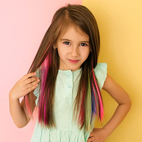 Kids Hair Chalk Combs Temporary Festival Accessories For Women Washable Rainbow Hair Color Wax For Little Girls Teen Girl Gifts, 6Pcs #TOP4