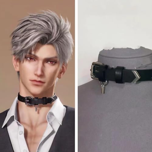 Love and deepspace Sylus Qin Che Choker Leather Neck Ring Cosplay Costume Halloween Hunter Clothes Merch image 5