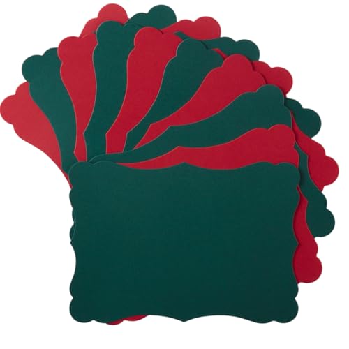 50 Pack Blank Kraft Greeting Cards, Christmas Red/Green, 4x6IN
