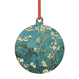 Mandelblüten-Anhänger aus klarem Acryl für Weihnachten, Halloween und Herbst-Ornamente, Weihnachtsbaum-Anhänger