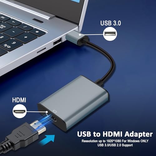 Adaptador USB a HDMI soluciona pantalla pequeña con cable multimonitor pc 7