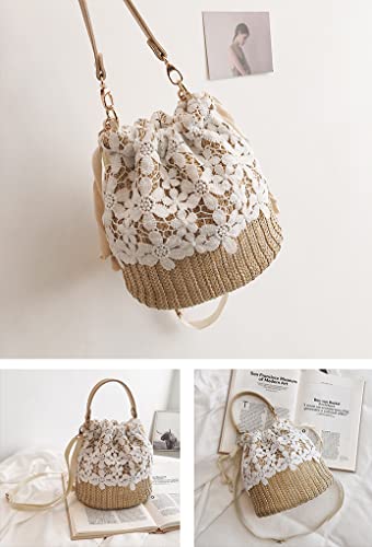 Straw Bag Beach Bag Small Tote Bag Shoulder Bag Flower Lace Handbag Satchel Crossbody Bag Cute Purses 2023 #TOP7