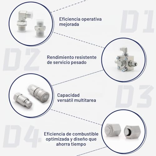 Kit válvula hidráulica 3 vías: evite caídas de presión en miniexcavadora 7
