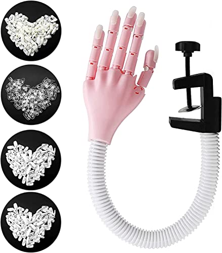 Mano de Práctica de Uñas con 400pcs Uñas Postizas para Práctica y Entrenamiento, Herramienta de 