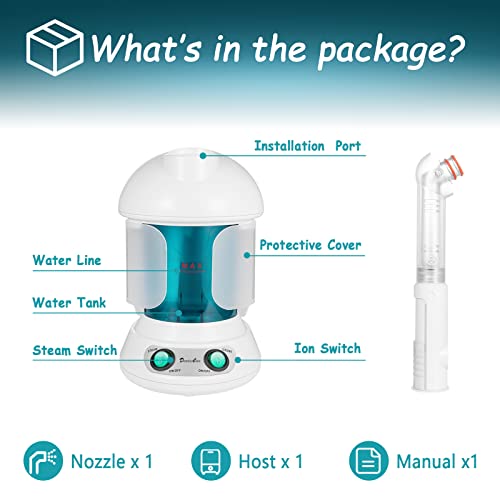 Facial Steamer Denniescare Hot Mist Face Steamer Nano Ionic Table Top Mini Steamer Spa 360° Rotatable Sprayer Personal Care Use At Home Or Salon Blue White #TOP5