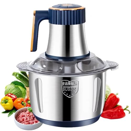 Mini picadora eléctrica de alimentos de acero inoxidable de 500 W, 40000 RPM, 5 velocidades, 6 cuchillas para carne, ensalada, verduras, frutas