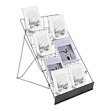 Bacocoo 6 Tier Wire Countertop Racks,Metal Book Display Rack Magazine Rack with Sign Channel,Foldable Retail Vendor Booth Display Stand for Greeting Card,Brochure,Art Print,CD,Craft,Comic. (Black)