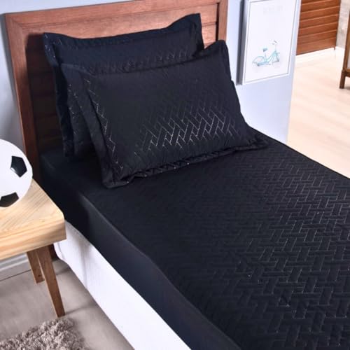 Colcha Cobre Leito Jogo Roupa Cama Solteiro 2 Peças Matelado Elastico Volta Toda Macio Simples Basic