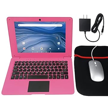 Laptop de 10,1 polegadas alimentado por Android 7.1.1, processador Quad Core, 2 GB de RAM, 32 GB de ROM, suporta preguiça de memória estendida, HDMI, Bluetooth, WiFi (rosa)