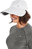 Coolibar UPF 50+ Women's Olivia Convertible Sun Visor - Sun Protective (Large/X-Large- White)