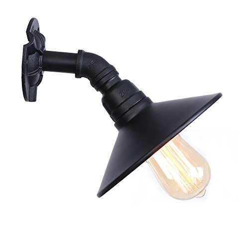 ZYMEN Loft Retro Estilo industrial Lámpara de pared americana Pasillo Pasillo bar café Personalidad creativa simple Paraguas negro Lámpara de hierro forjado Commemoration Day