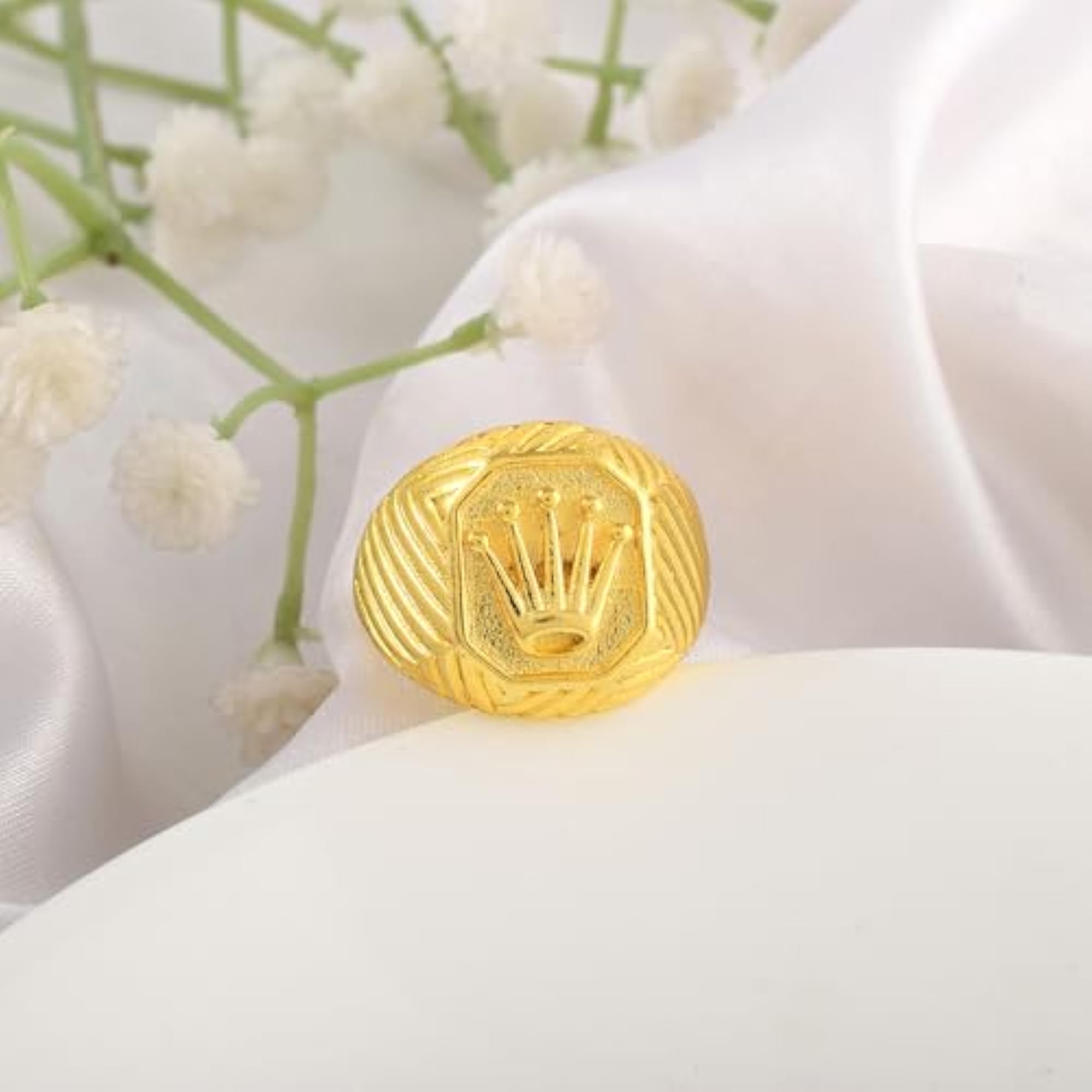 Men's Brass Gold Plated Engagement Finger Ring