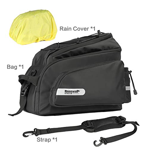 Rhinowalk Bike Bag Bike Trunk Bag Bike Pannier Bag 17L,(For Bicycle Cargo Rack Saddle Bag Shoulder Bag Laptop Pannier Rack Bicycle Bag Professional Cycling Accessories)-Green&Black #TOP2