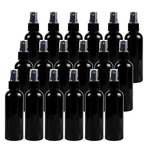 TIANZD 24 Pezzi 100 ml Bottiglie Spray nero Vuote in Plastica con Pompa Nera Fine Nebbia Flacone Spray per Cosmetica Acqua Profumo Alcol da Viaggio Riempibile