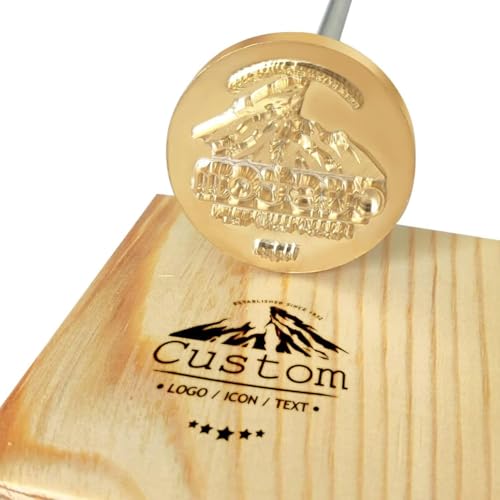 CUSMIZ Brennstempel für Holz, Personalisiert Stempel für Holz, Essen & Leder, Brotstempel für Eigenes Logo, Text & Foto, Personalisiert Brandeisen Lederwerkzeug mit Logo Name (2.5cm)