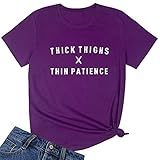 YITAN Women Graphic Casual Tops Cute Tee Shirts Purple X-Large