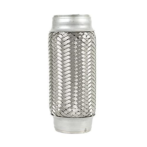 Lucasng 2Pcs Exhaust Flex Pipe Stainless Steel Double Braid 2.5" X 8" Long Heavy Duty #TOP4