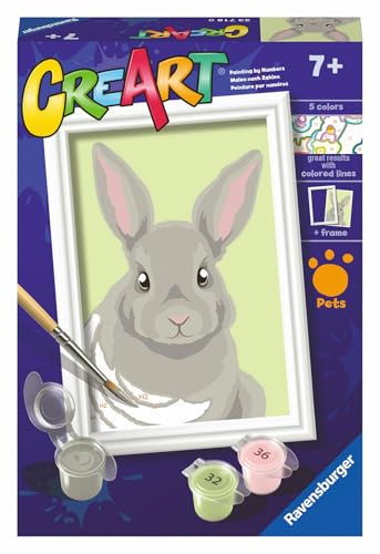 Peinture par numéro lapin CreArt pour s'accorder un moment de détente et de calme chez soi