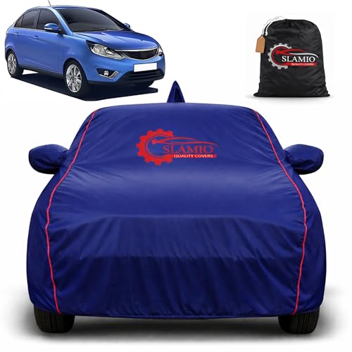 Image of Car Cover for Tata Zest 2014-2026 | 100% Waterproof Heavy-Duty 3-Layer Car Body Cover | All-Weather Rain, UV, Sun & Dust Protection | Custom Fit | Mirror & Antenna Pockets | Navy Blue