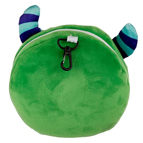 Puckator Relaxeazzz Green Monstarz Monster Round Plush Travel Pillow & Eye Mask - Sleep Eye Mask Masks - Kids Travel Accessories For Sleeping Airplane - Flight Plane Neck Pillow Pillows - Image 5