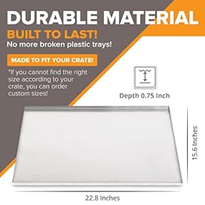 Pinnacle systems galvanized 22 8 l x 15 6 w x 75 frisco metal replacement crate tray for heavy duty single and double door dog crate chew proof crack proof multipurpose tray   cucciolini doodles