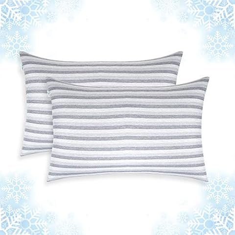 Ailemei Direct Cooling Pillowcase Set of 2, Double Sided with Hidden Zipper, Japanese Icy-Jade Fiber, Breathable and Moisture-Wicking, Easy to Clean, Machine and Hand Washable Cover
