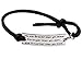 YOYONY silver stamped "You are braver than you believe.." inspirational bracelet with black leather strap
