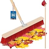 KOTARBAU® Scopa da Esterno - Spazzolone per Pavimenti Esterni - 65 cm - Scopettone Industriale - Scopa Giardino Esterno - con Manico - Legno - PVC