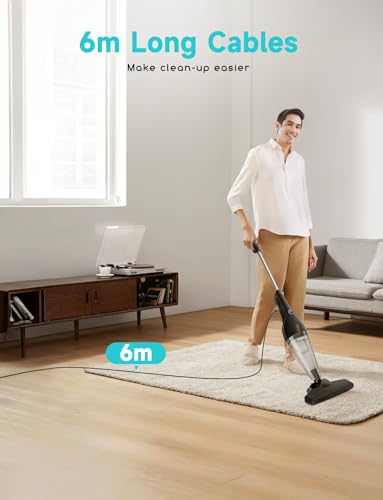 Aigostar Aspirapolvere Con Filo 4 In 1, 600W Aspirapolvere Scopa, Potente 15000Pa, Capacità 1,2L, Cavo 6M, Leggero E Super Efficiente Sistema - Stan - 4