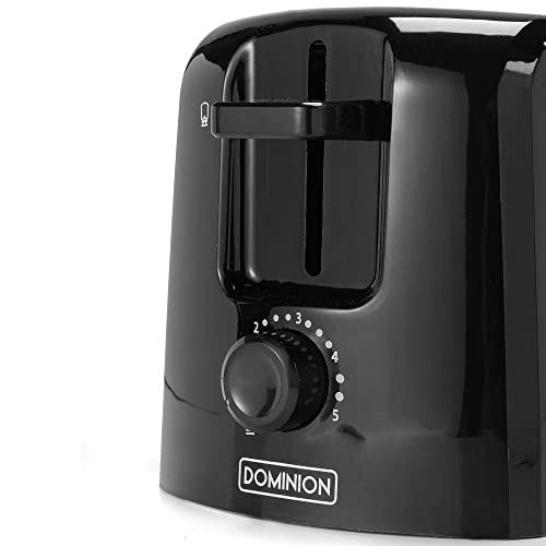 Dominion 2-Slice Toaster With Shade Control, Slide-Out Crumb Tray, Auto-Shutoff, Cord Storage & Cool Wall, Toast Lift, Improved Version, Black #TOP3