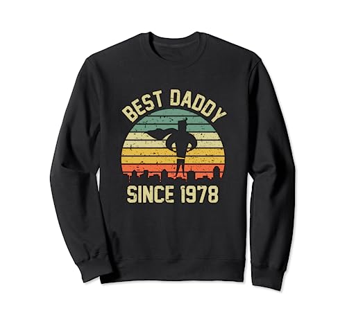 Mejor papá desde 1978 Día del padre Cumpleaños Retro Vintage Sudadera