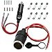 GTIWUNG Zigarettenanzünder Buchse mit Staubschutz, 12v KFZ Buchse, Kupplung Zigarettenanzünder Weiblich, KFZ Stecker Buchse, 16AWG 30CM/1FT+ Zigarettenanzünder Stecker, 12V Autostecker