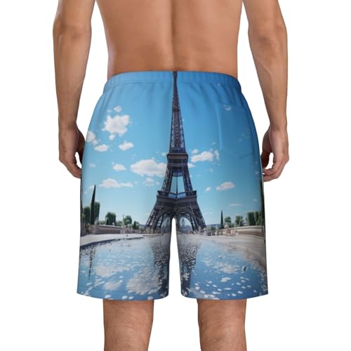 The Majestic Eiffel Tower Men Beach Pants â€“ Swim Trunks for Men,Quick-Dry and Comfortable, Suitable for Beach, Surf, and Everyday Wear Black4