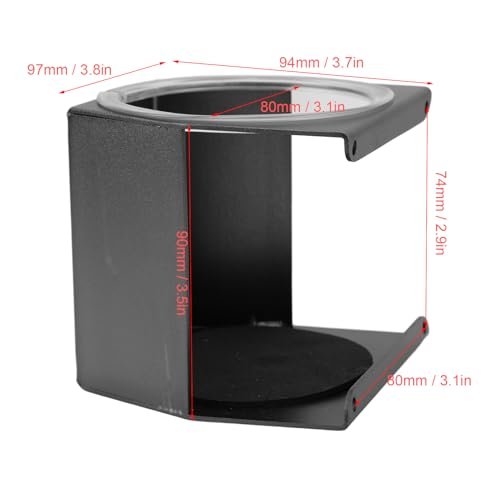 Portavasos para RV de aleación de aluminio negro miniatura 3