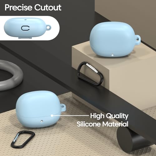 Image of Sounce Soft Silicone Protective Case Cover, Boat Airdopes Plus 311 (2025 Launch) Shockproof, Scratch-Resistant, Dustproof Earbuds Case with Keychain Clip, Easy Portability, (Blue)