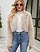 Womens Faux Fur Coat Furry Cropped Jacket Long Sleeve Open Front Parka Crop Fur Coats Shaggy Winter Outerwear (US, Alpha, Large, Regular, Regular, Apricot)