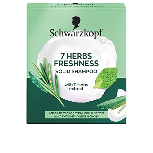 Schwarzkopf - Champú Sólido 7 Herb Freshness - 60g - Para cabello normal o graso - Proporciona un ligero frescor y un suave cuidado para tu cabello sin cargarlo