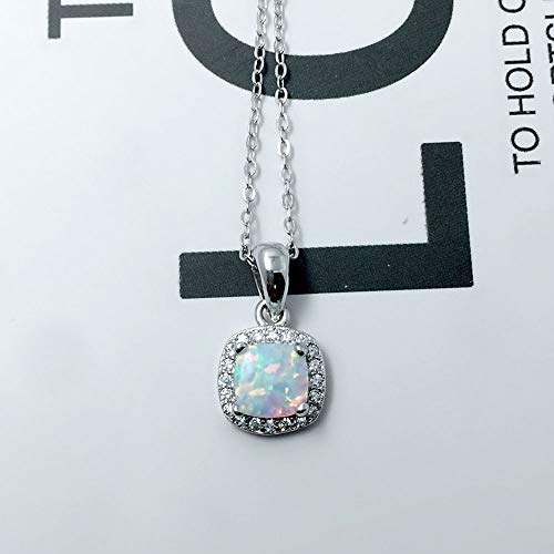 Boucles d'oreilles opale carrée en argent sterling pour le quotidien - 3