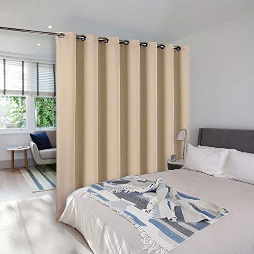 Nicetown Sliding Door Room Divider Curtain, Blackout Patio Door Curtain Panels, Privacy Thermal Window Treatment Drape For Department With (Biscotti Beige, W100 X L95) #TOP1