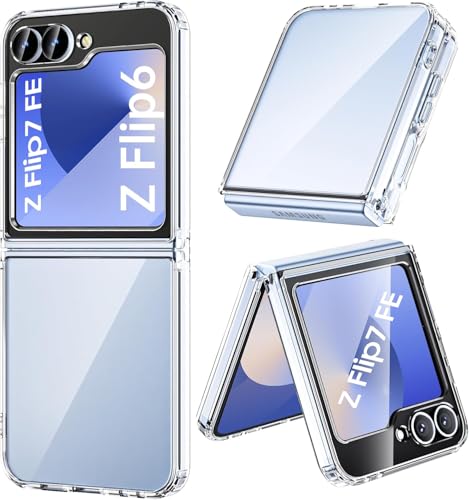 Galaxy Z Flip 7 FE Case, Galaxy Z Flip 6 5G Case, Full Protection [Slim Thin] [Shockproof] TPU Crystal Clear Skin Protective Case Cover For Samsung Galaxy Z Flip 7 FE/Z Flip 6 (Clear)