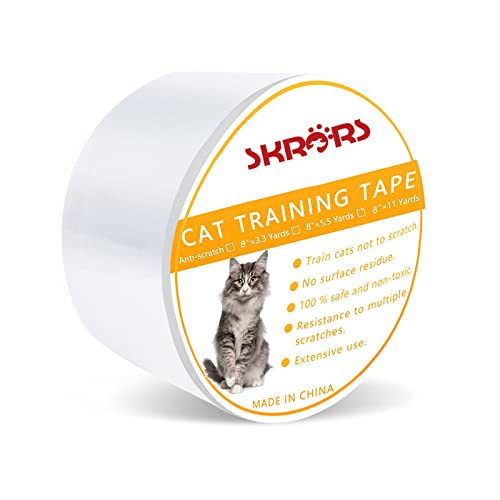 Couch Furniture Protector, Cat Scratch Training Deterrent Tape, Clear Double-Sided Cat Couch Protector Cat Sticky Paws Tape Double Sided Guards for Carpet, Sofa, Couch L(20cm x 1000cm)